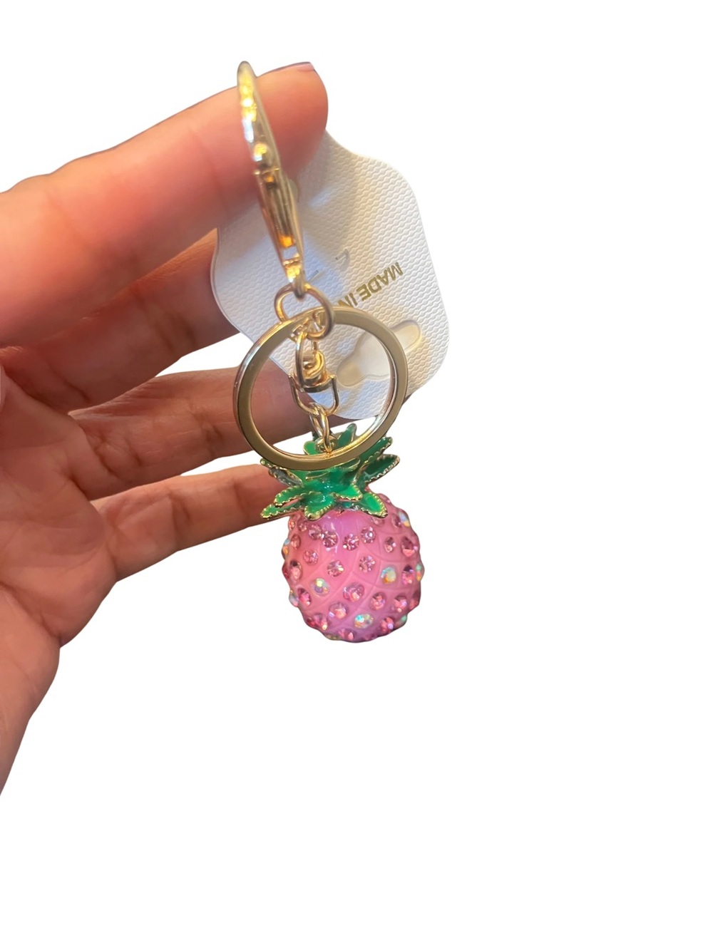 Pink Rhinestone Pineapple Bagcharm/Keychain - Picture 3 of 4